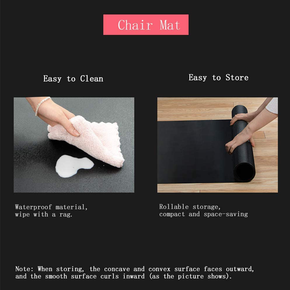 waterproof easy to clean and roll unroll flat chair mat
