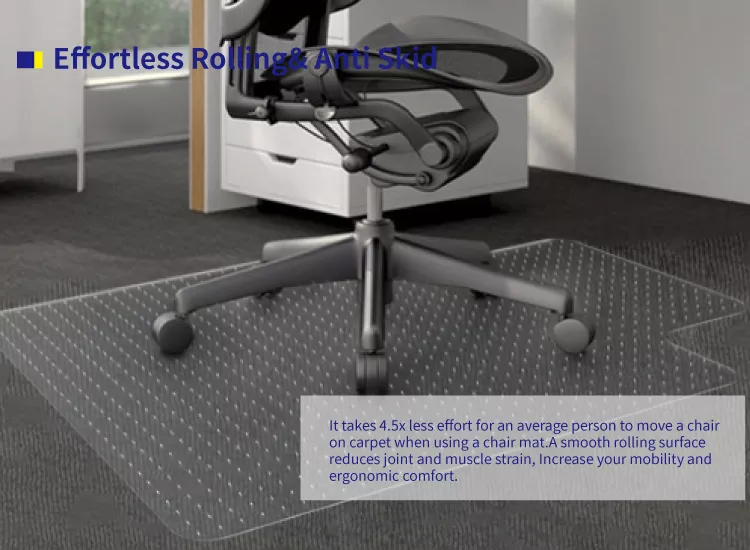 effortless rolling and anti-skid chair mat 