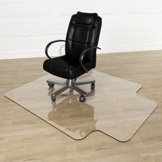 Crystal Clear Office Chair Mat with Lip for Hard Floors 