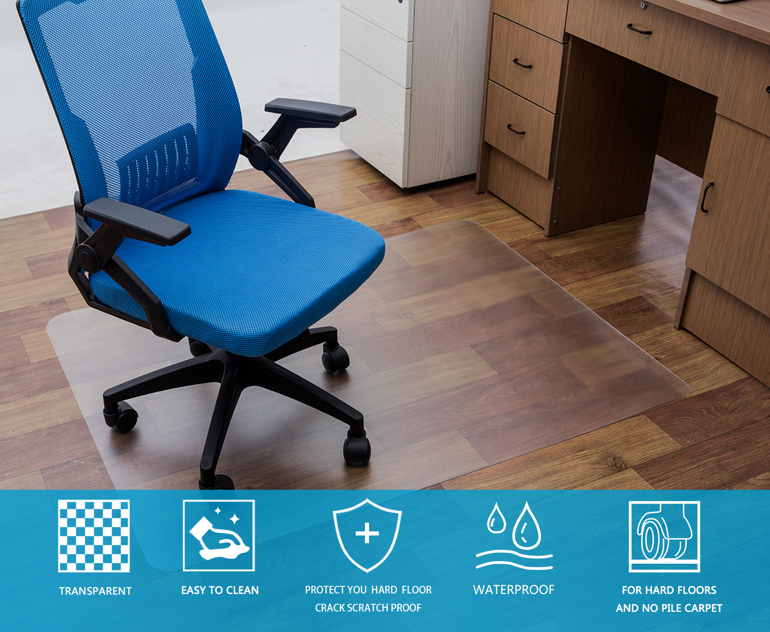 polycarbonate computer chair mat for wood floor supplier