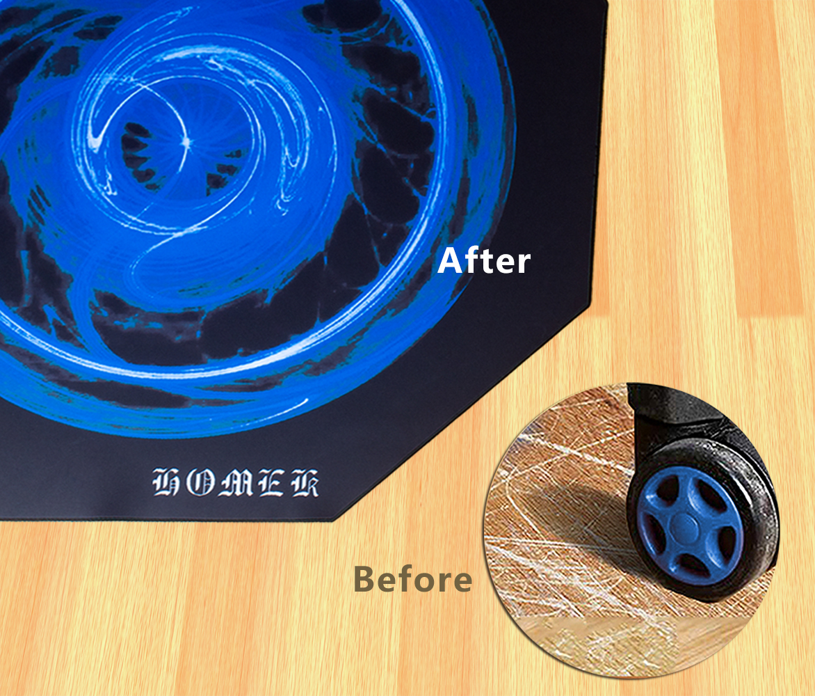 High Quality OEM Pattern Decorative Waterproof E-sport Gaming Chair Mat NR Foam Floor Protector Manufacturer
