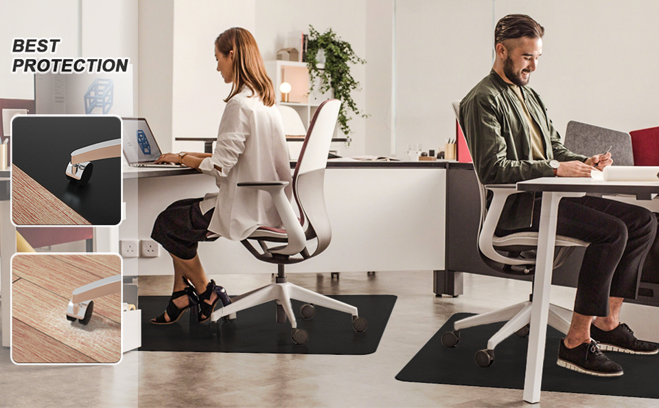 Black desk chair mat