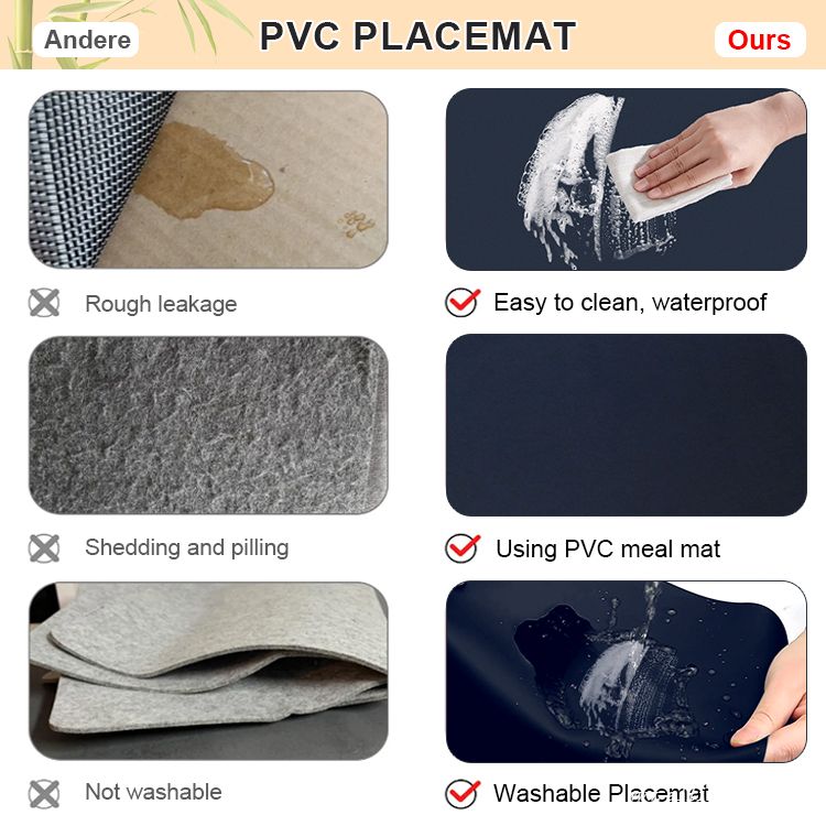 Large Size Pvc Leather Placemat Tablemat