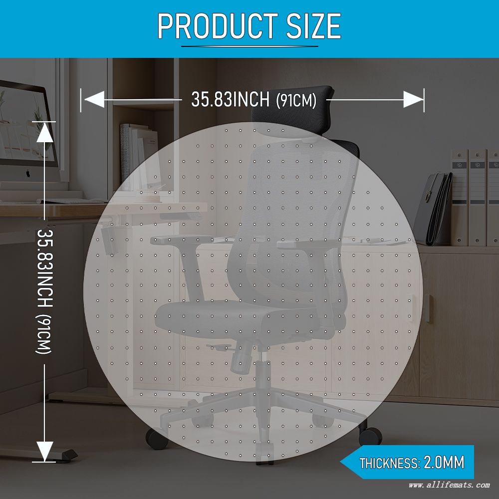 ALLIFEMATS Round Chair Mat for Carpet