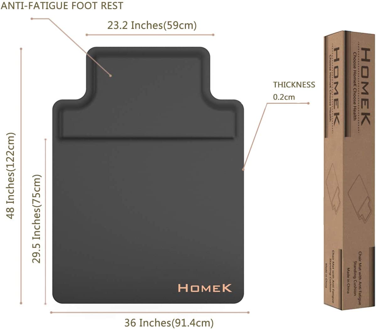 2 In 1 Anti Fatigue Standing Desk Office Chair Mat