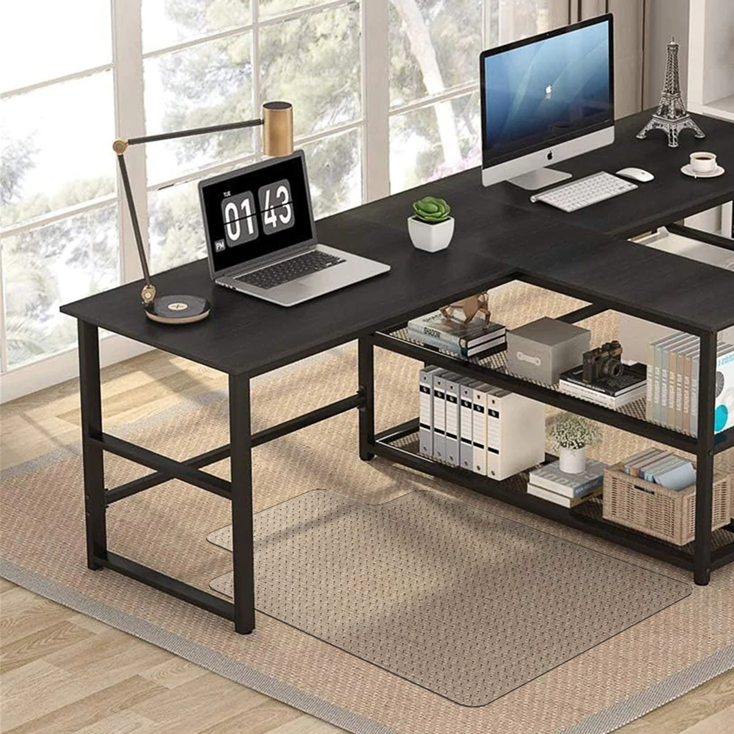Clear Studded Office Chair Mat Lipped for Carpet