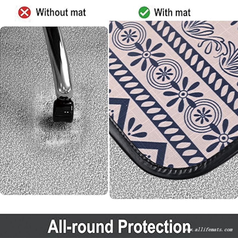 National Pattern Polyester Surface Foldable Chair Mat for Office