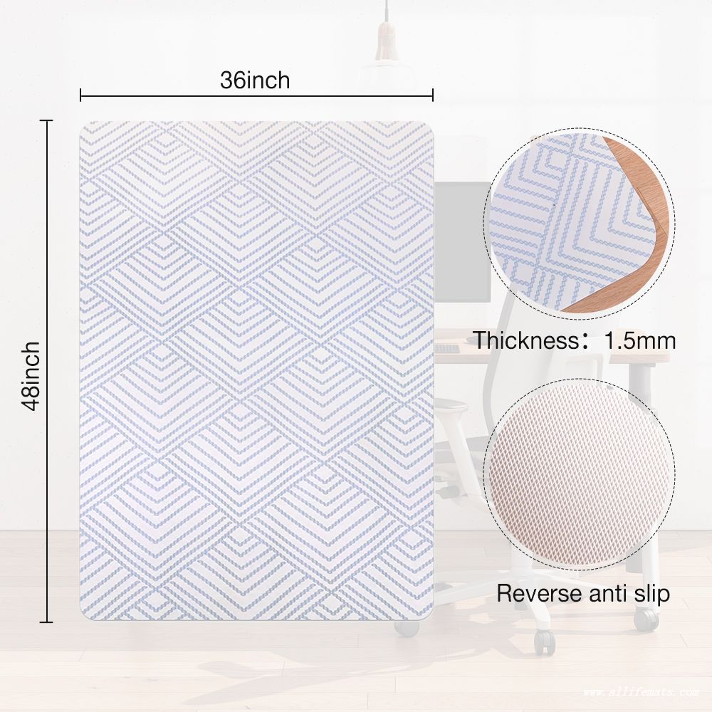 ALLIFEMATS Little Daisy Pattern Chair Mat for Wood Floor