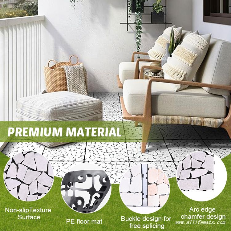 Outdoor Stone Spliced Floor Interlocking Tiles Diy Decking Piles 