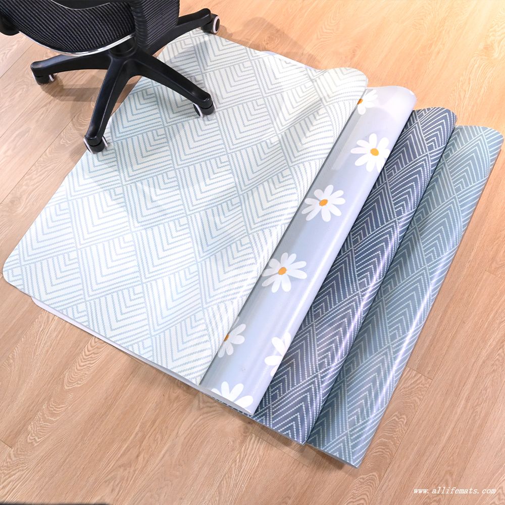 ALLIFEMATS Little Daisy Pattern Chair Mat for Wood Floor