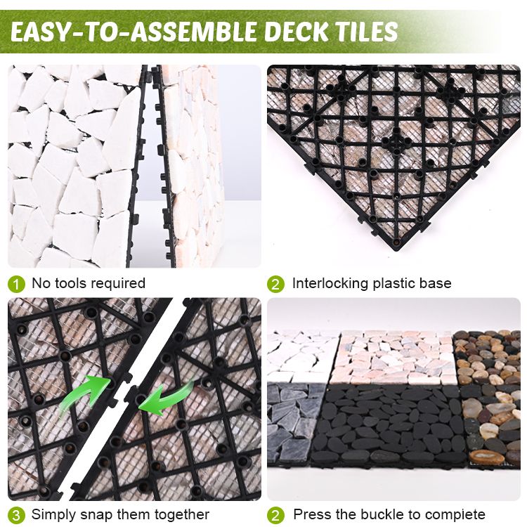 Outdoor Stone Spliced Floor Interlocking Tiles Diy Decking Piles 