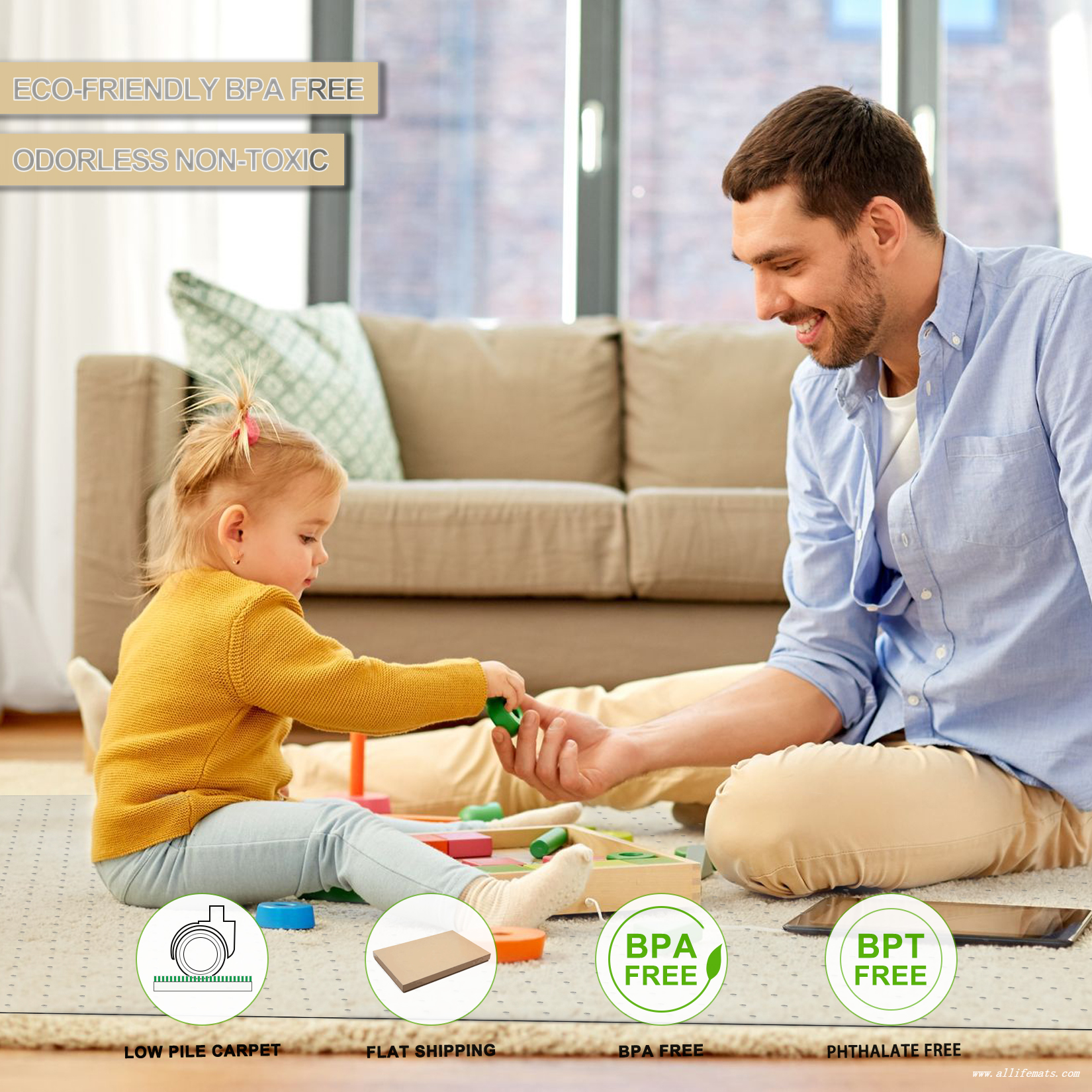 eco-friendly BPA free PET carpet mat