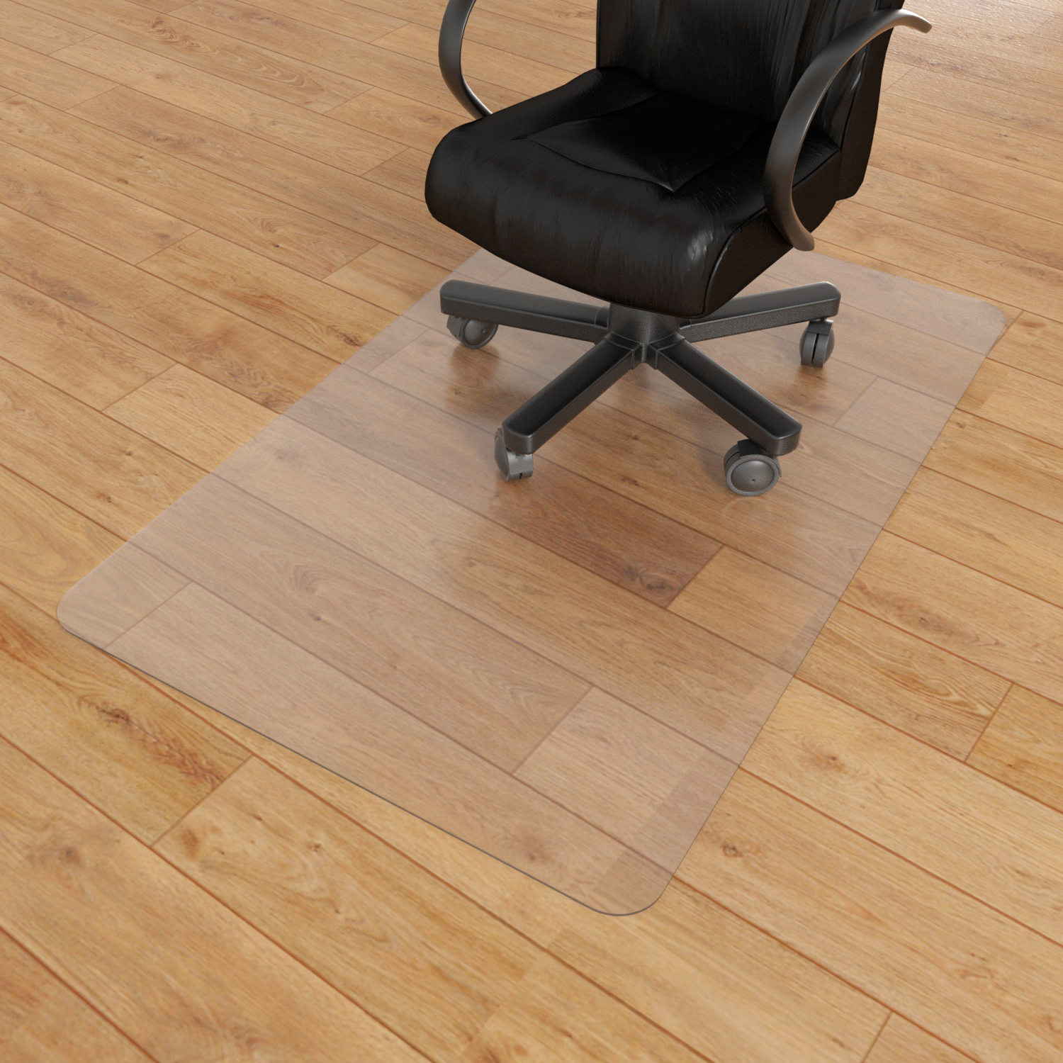 PVC Office Chair Mat for Hardwood Floor 75x120cm Rectangle